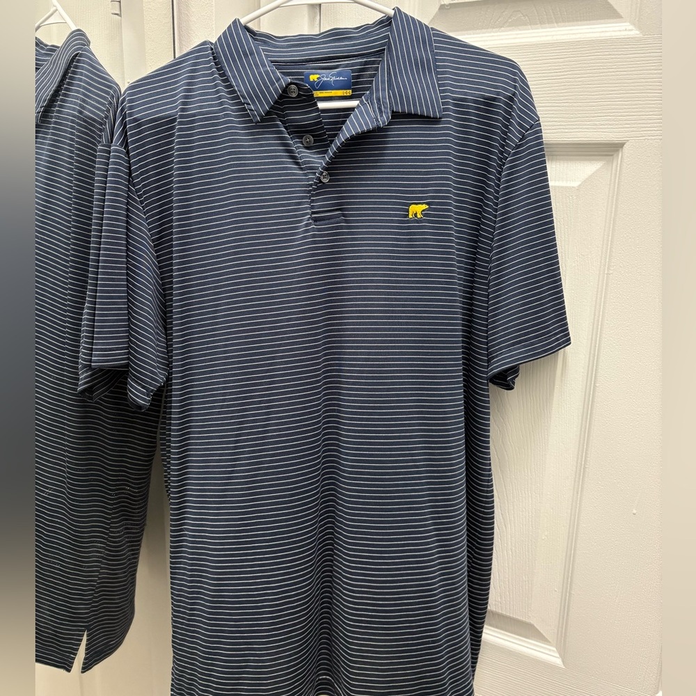 Jack Nicklaus Navy Striped Golf Polo Shirt